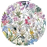 50PCS Nature Flower Stickers PET Transparent