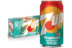 7UP Tropical 355 ml (12 fl oz) Cans - 12 Pack | Refreshing Tropical Flavor | Perfect for Parties and Gatherings