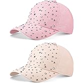 Loopeer 2 Pcs Adjustable Breathable Rhinestone Baseball Cap for Women Men Sequins Casual Sports Cap Rhinestone Hat