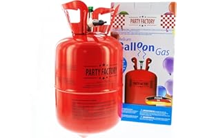 Party Factory Helium Tank for up to 30 Latex Balloons, Helium Cylinder 7 cu. ft. Gas with filling quantity for Balloons, Ideal for Birthday Party, Wedding