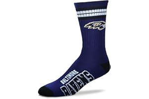 For Bare Feet Youth NFL 4-Stripe Deuce Quarter-Length Socks