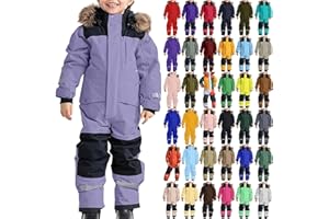 LIKEOULI Snow Suit for Kids Boys Girls One Piece Snowsuit Waterproof Windproof Winter Outdoor Overalls Snowboarding Ski Suits