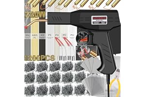Wrdlosy 200W Plastic Welder, 78PCS Rods 800PCS Staples, Plastic Welding Kit, Must Have For DIYers, Instant On/Off, Smoothing Tip Repair Tape Reinforcing Mesh Plier Sandpaper Bumper Repair (Black)