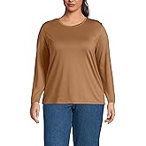 Lands' End Women's Relaxed American-Grown Supima Cotton Long Sleeve Crew Neck T-Shirt