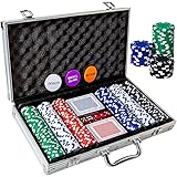 Tocebe Poker Chips Set, 200PCS/300PCS Poker Chips with Aluminum Case, 11.5 Gram Poker Set for Texas Holdem Blackjack Gambling