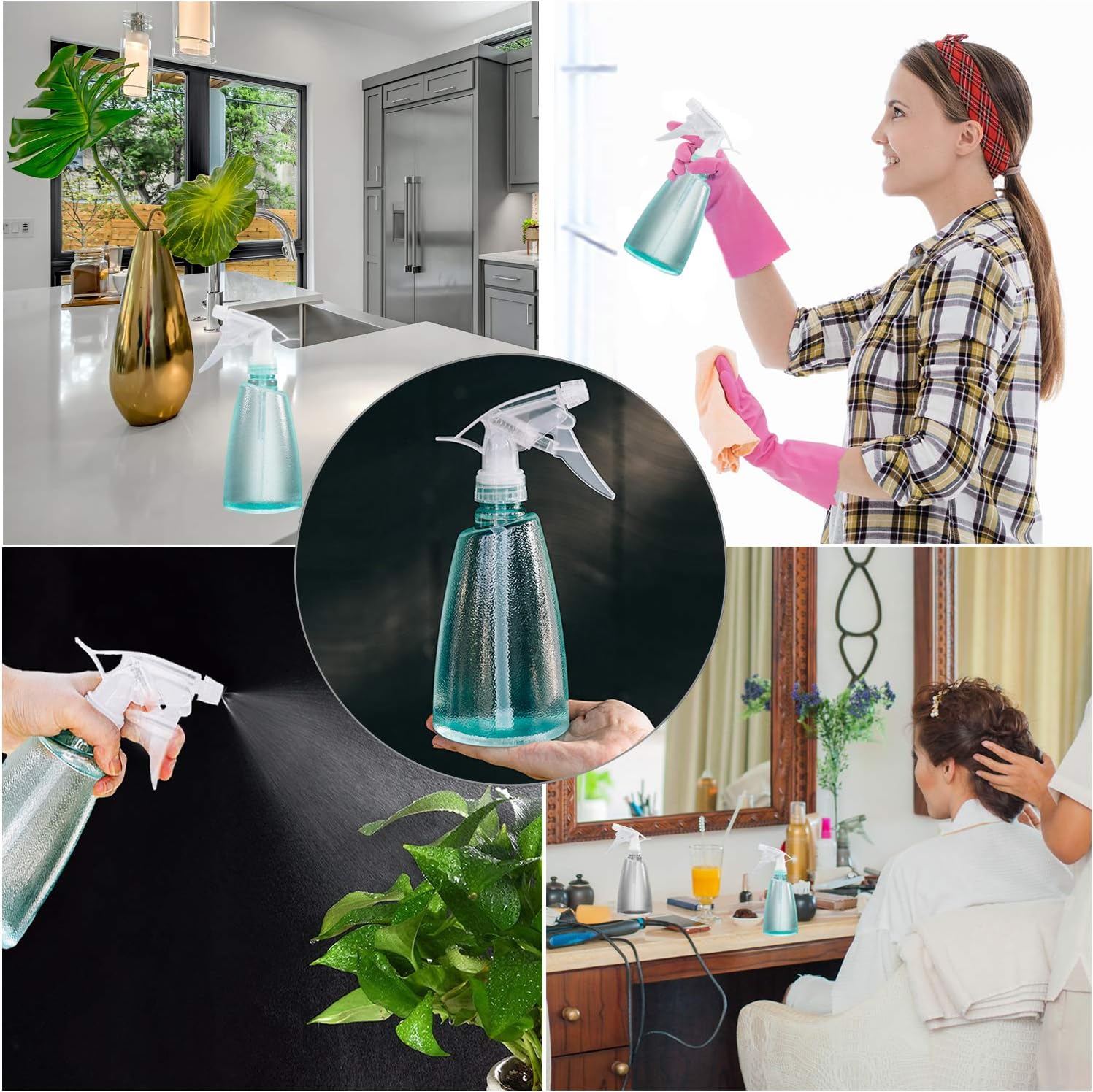 Vaupan Plant Watering Can, Stainless Steel Long Spout Watering Pot with 500ml Fine Mist Spray Bottle for Watering Indoor Outdoor Plants, Succulents and Flowers (34oz/1L Green) : Garden & Outdoor