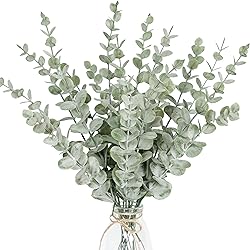 Tiyard 18pcs Eucalyptus Stems Artificial Eucalyptus