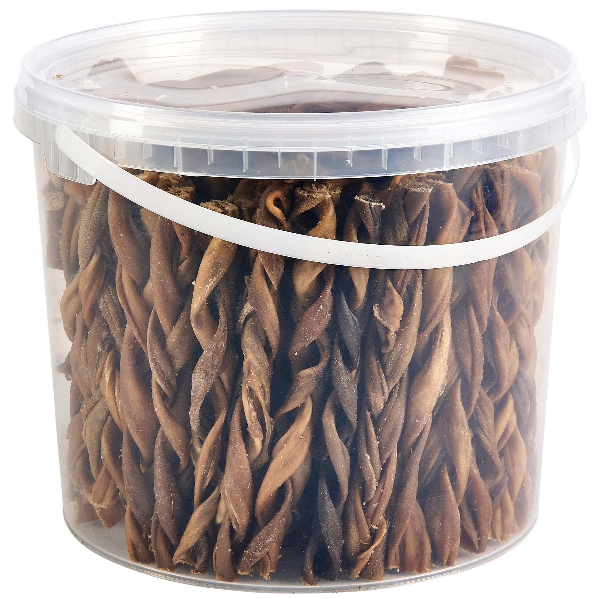 Premium Lamb Skin Braided Dog Treats, 5L Tub