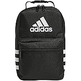 adidas Santiago Lunch Bag Cooler for Women and Men, Insulated Food Container Box with Mesh Pocket, Black/White, One Size