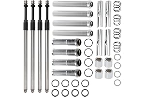 TIGERSGATE EVO Adjustable Pushrods & Covers Kit for 1984-1999 Harley Evolution Dyna, Softail, FXR, Touring Models (Chrome)