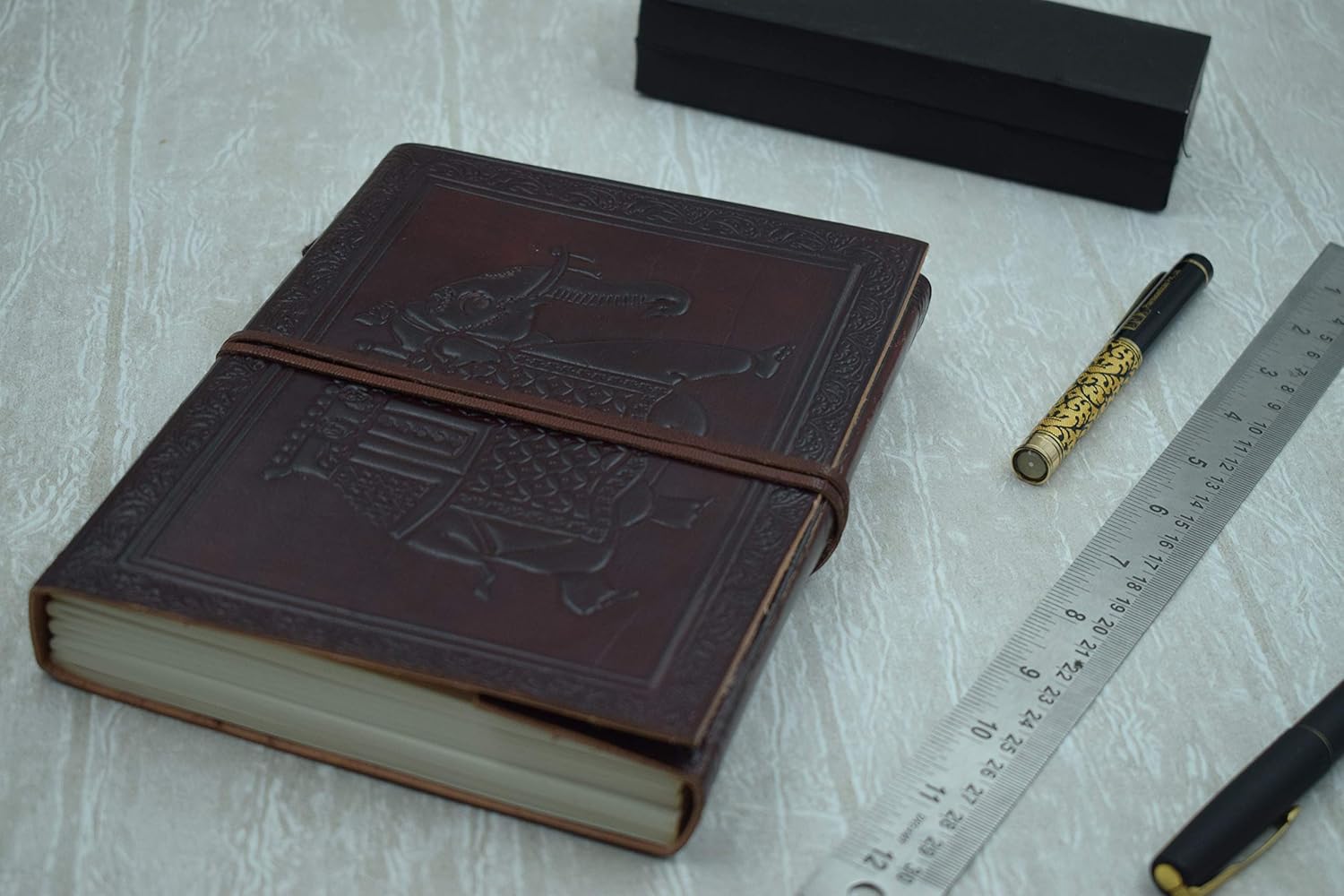 OVERDOSE Elephant Leather Journal Diary Notebook, Handcrafted Journal for School Students College, Office, Notebook - Image 3