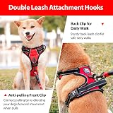 PoyPet No Pull Dog Harness Reflective Front Chest Clip 4 Adjustable Straps Red L view 5