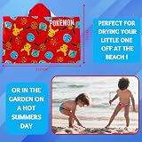 Pokémon Hooded Towel 100% Cotton Kids Poncho Pikachu Beachtowel view 3