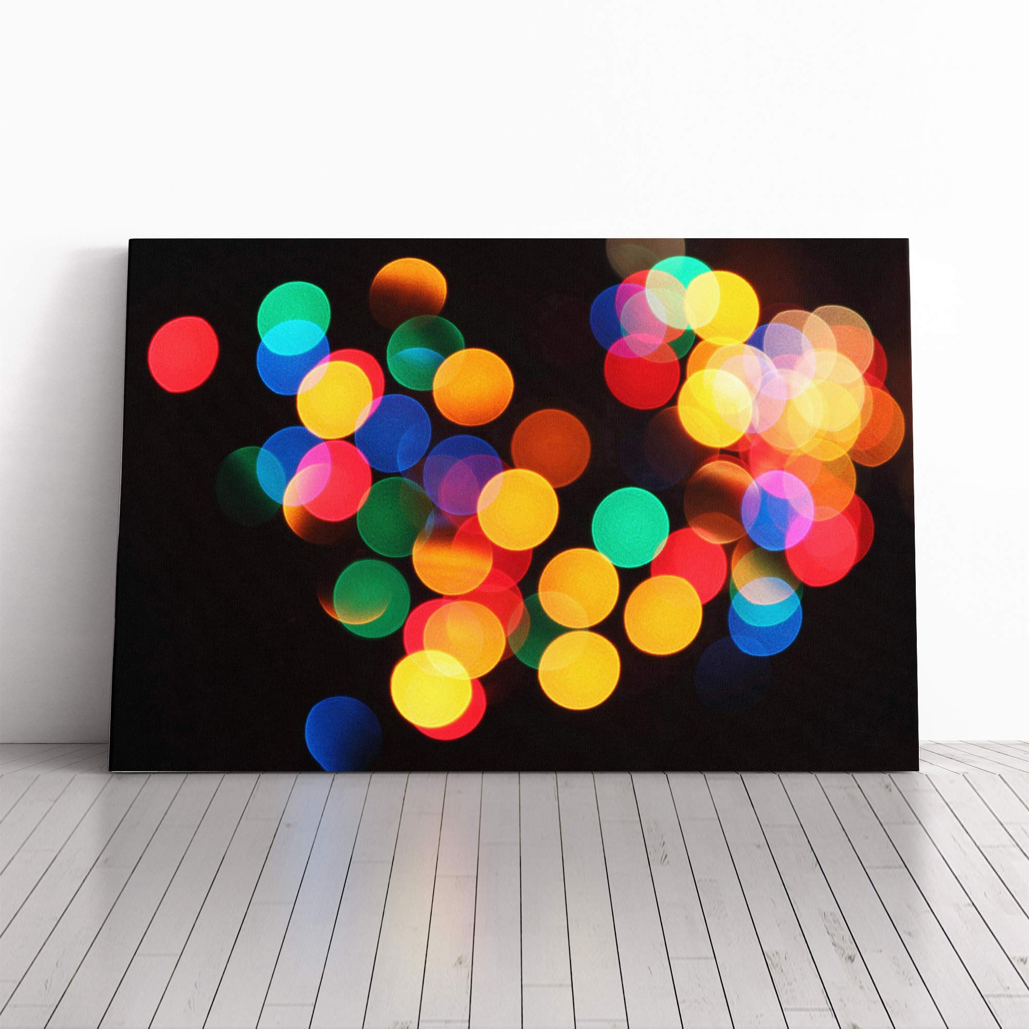Wall Rainbow Abstract Art (9) Canvas Print | Gallery Wrapped 30mm Frame Wall Art | 20x14 inches | Ready to Hang | Abstract Rainbow Picture | Living Room Bedroom Lounge Office