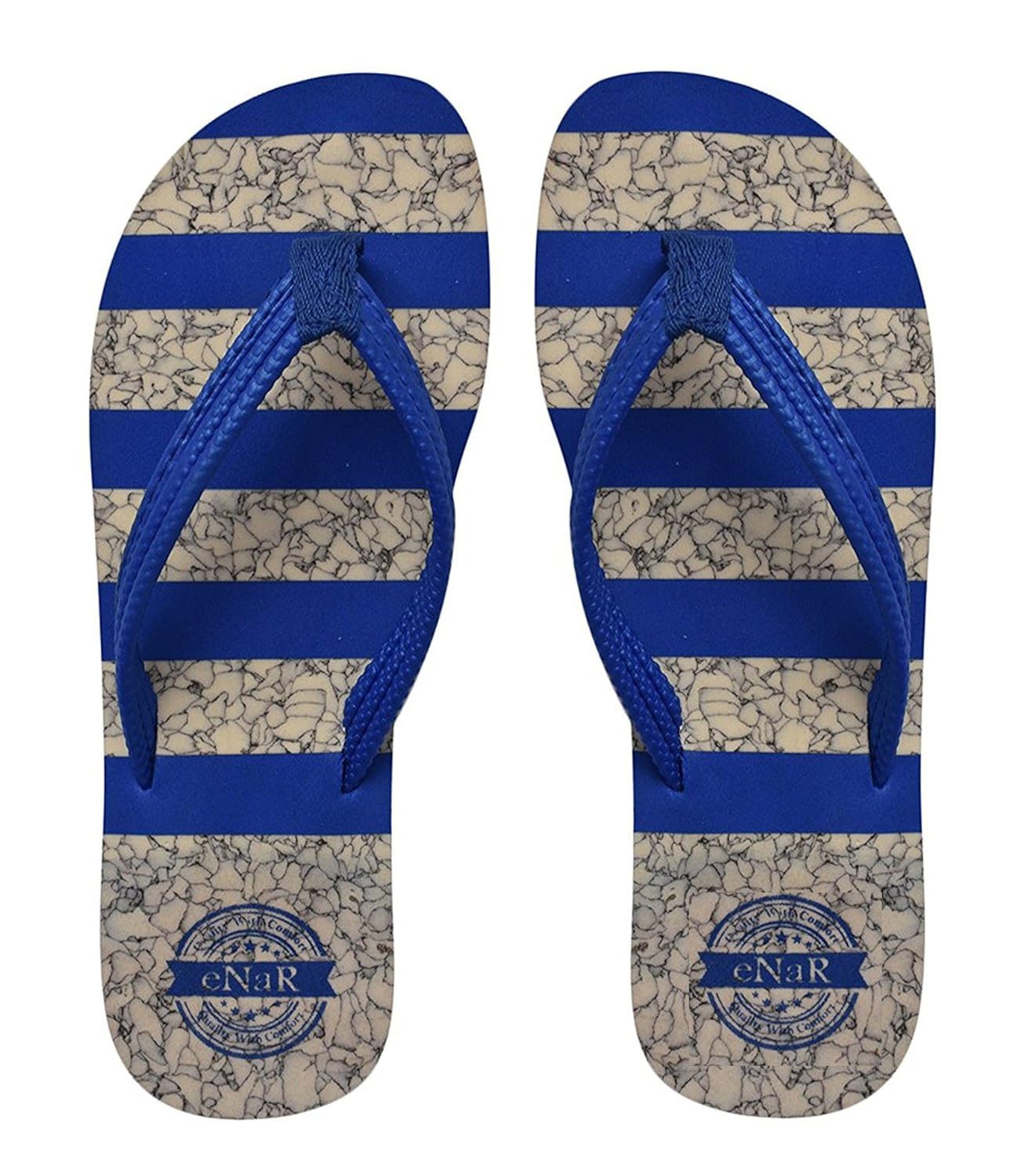 enar women's blue color thong-style slippers/flip flops