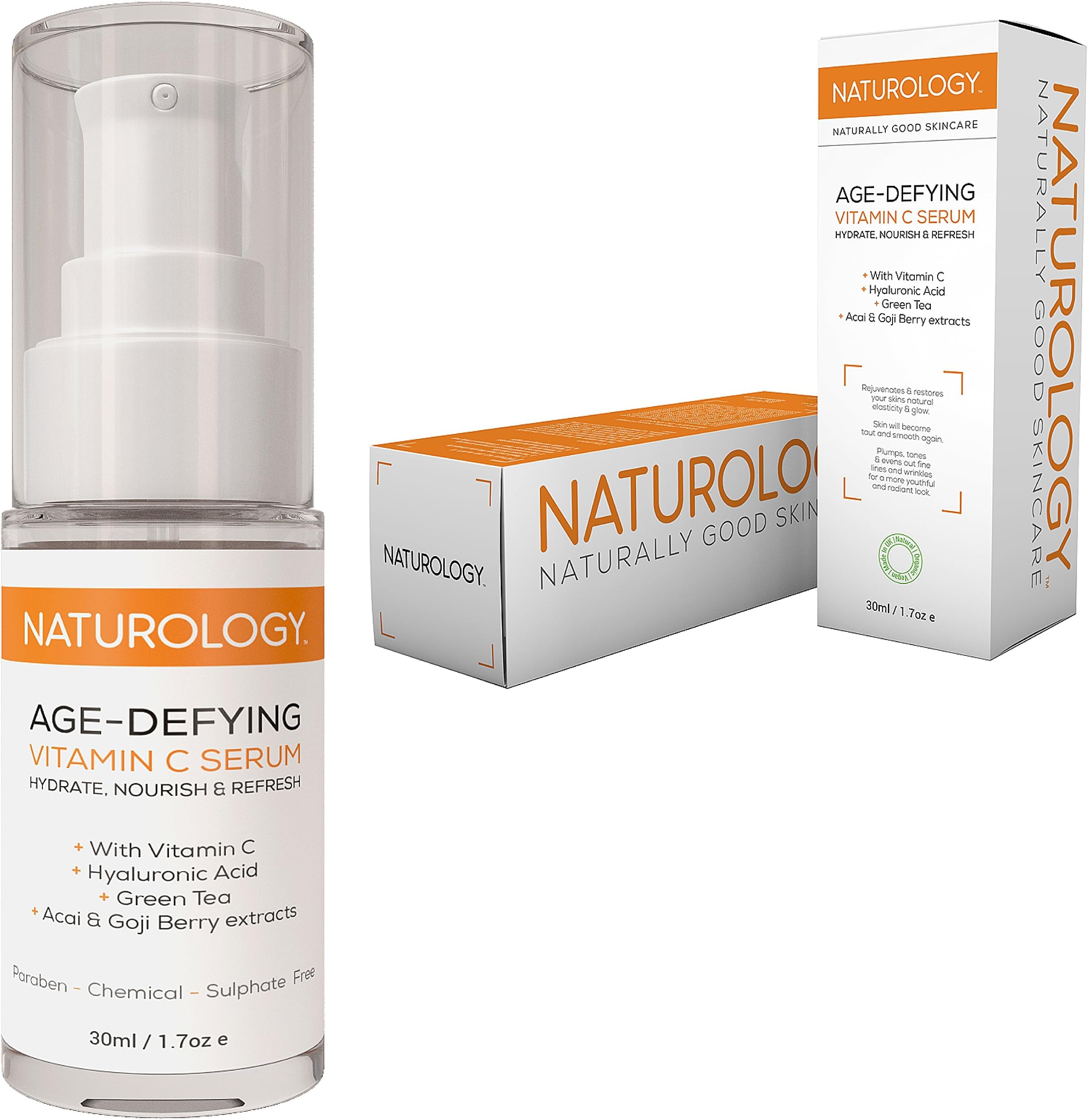Naturology The UKโs Best & Most Natural Vitamin C Serum For Face With Hyaluronic Acid, Plump & Hydrate Your Skin. Anti Ageing, Anti Wrinkle, Organic, Vegan