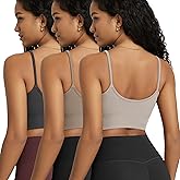 ODODOS Seamless Sports Bra for Women Ribbed Camisoles Non Padding Yoga Bra Crop Tank Tops