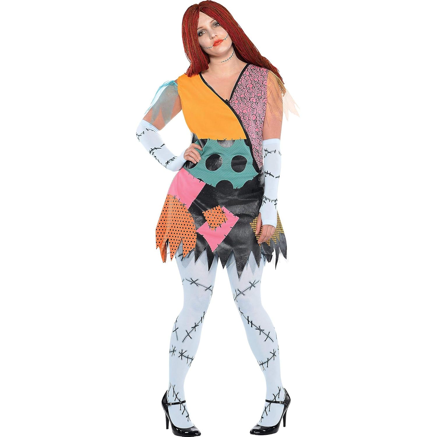 Party City The Nightmare Before Christmas Sally Halloween Costume for Women, Plus Size, with Included Accessories
