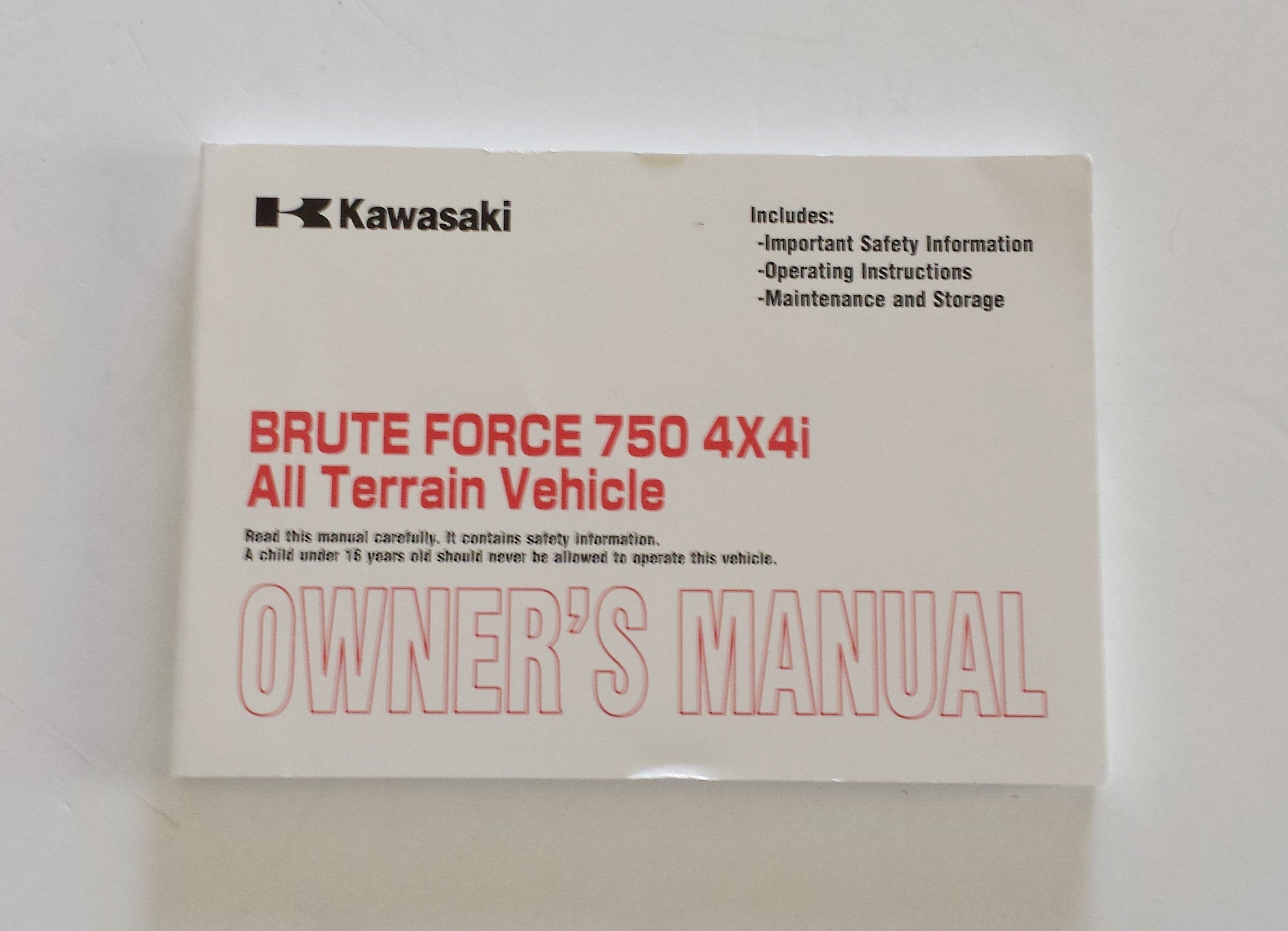 Kawasaki 2006 ATV Brute Force 750 4x4i Owners Manual Paperback – 2005