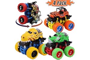 LENNYSTONE Monster Truck for Boys Girls, Dinosaur Toy Car Friction Powered Vehicles for Kids Toddlers Age 3-8 Year Old