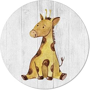 Vandarllin - Alfombra redonda para interiores con diseño de jirafa