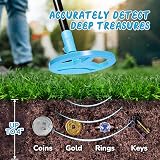 Smofrees Metal Detector Kids, USB Rechargeable, Adjustable 24-34 Inches, Blue view 3
