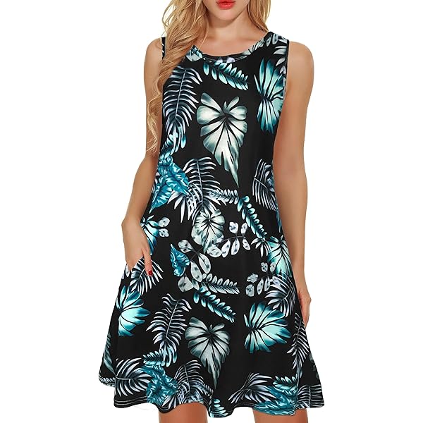 chinese dress ladies Womens Casual Tank Dresses for Summer Flowy Plus Sleeveless Mini Pocket Sun  Dress(Solid Black,S) at Amazon Women's Clothing store