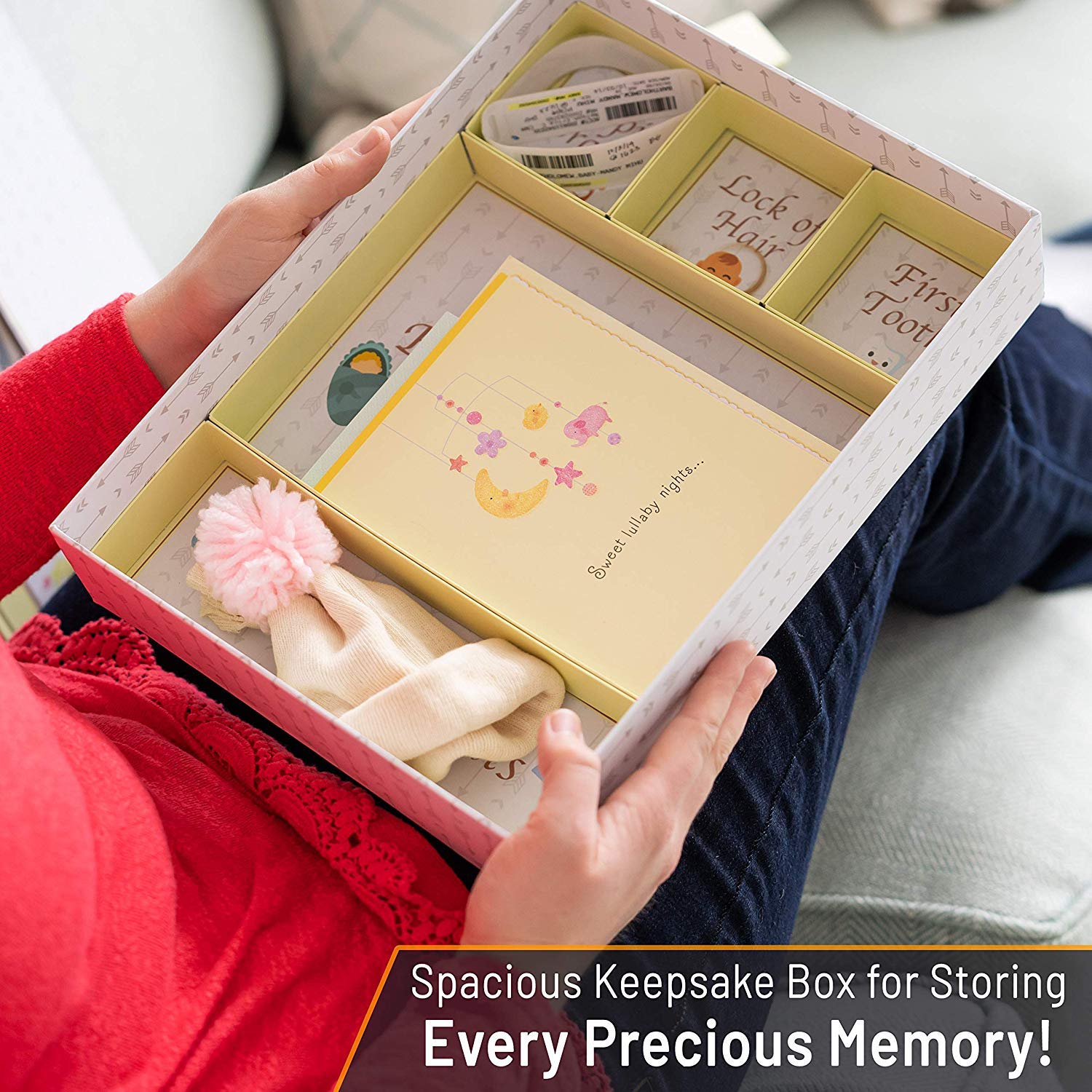 Little Growers Baby Memory Book WITH Keepsake Box, Baby Milestone Stickers AND Baby Footprint Kit - Not Just a New Baby Scrapbook or Photo Album, But 5 Baby Shower Gifts in 1, for Newborn Boy or Girl : Baby