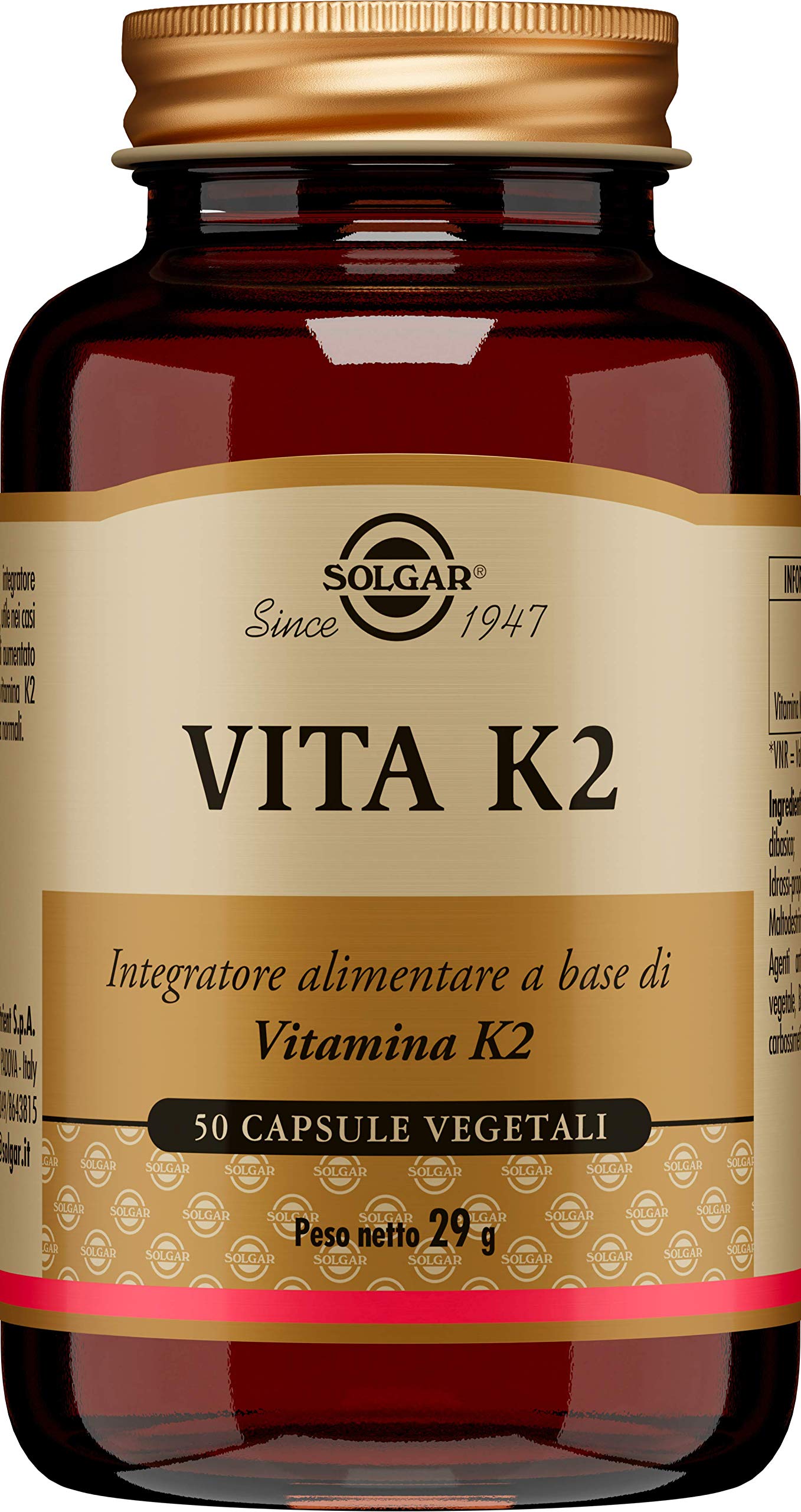 Solgar Vitamin K2 (MK7) 100mcg, 50 Vegetable Capsules Supports Bone