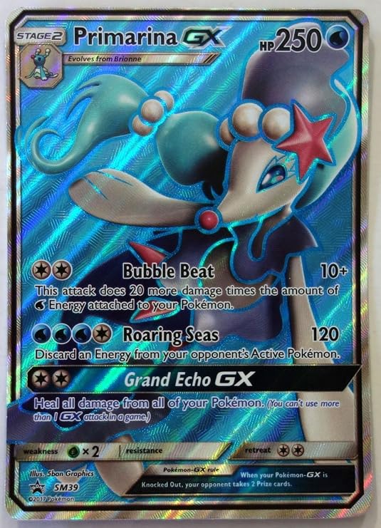 Amazon.com: Pokemem Primarina GX SM39 Primarina GX Premium Collection