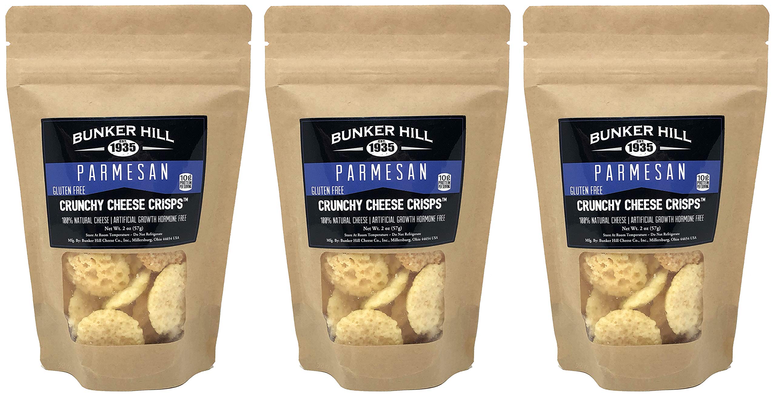 Bunker Hill Crunchy Cheese Crisps 100 Cheese High Protein, Gluten Free