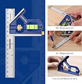 WORKPRO 6 Inch Carpentry Squares 150 mm Combination Square with Bubble Level view 7