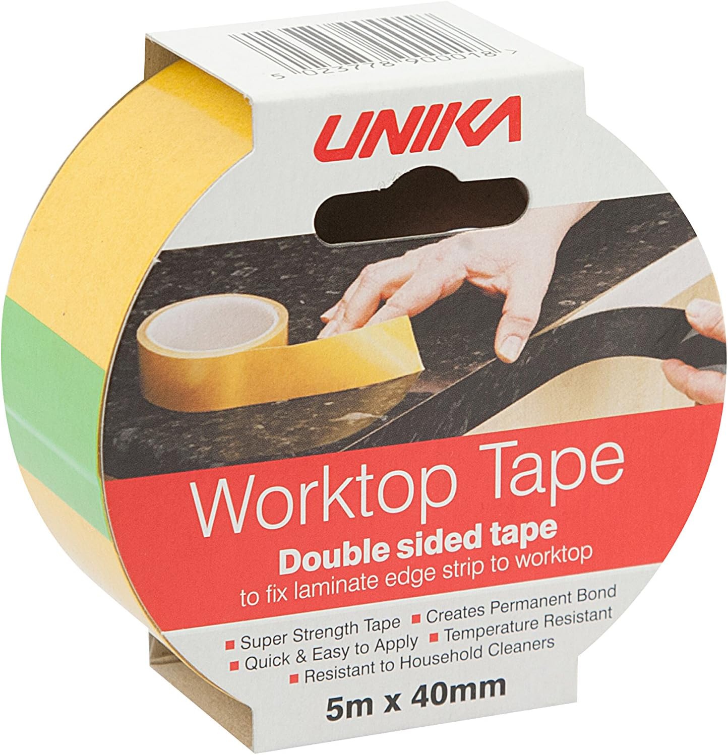 Unika Double-Sided Worktop Adhesive Tape 5m x 40mm