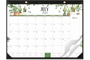 BUSHYPUSHY Desk Calendar 2025-2026 - 2025-2026 Large Desk Calendar 22x17, Jul. 2025 - Dec. 2026, Large Calendar 2025-2026, 18 Months, Corner Protectors - Plants
