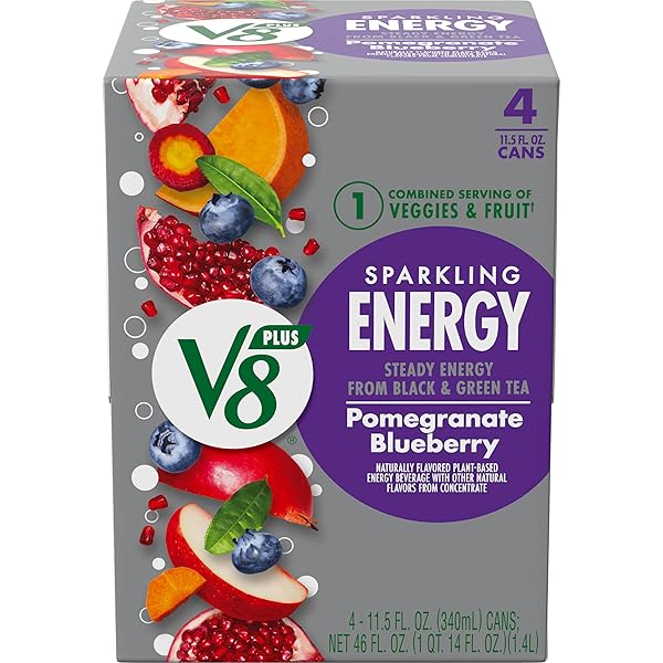 V8 +ENERGY SPARKLING POMEGRANATE BLUEBERRY JUICE ENERGY DRINK,...