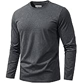 EKLENTSON Men's T-Shirts Long Sleeve Cotton Crew Neck Shirts Moisture Wicking Classic Basic Casual Tops Soft Fall Tees