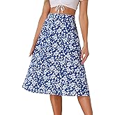 Allegra K Women's Floral Skirt A-Line Midi Skirt Chiffon Elegant 2025 Fall Skirts with Pockets