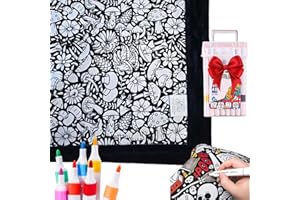 Washable & Recolorable DIY Coloring Blanket, 24-Piece Marker Set for Adults, Create Your Own Personalized Soft Throw Decor(Mu