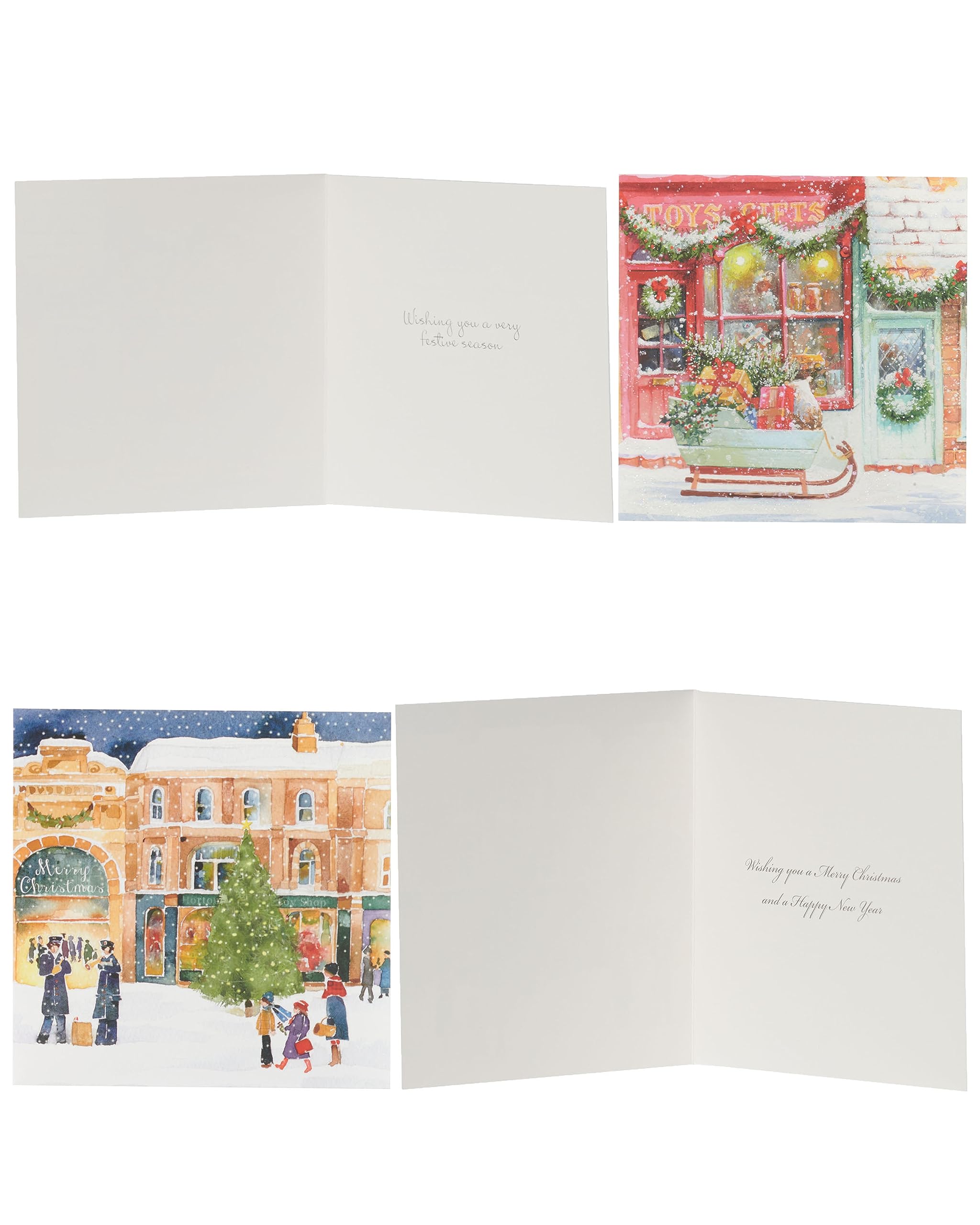 UK Greetings Multipack of 18 Christmas Cards for Him/Her/Friend - 2 Winter Scene Designs
