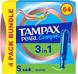 Tampax Pearl Compak Super Tampons 16CT CSx4 Brand Tampax Discreet view 1