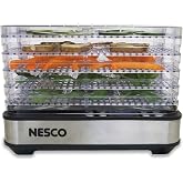 NESCO FD-5TC Snackmaster Food Dehydrator &ndash; 5 BPA-Free Trays, Adjustable Temp Control, Compact Design for Jerky, Fruit, Herbs, Pet Treats, 420W