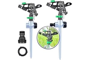 APT Pulsating Impact Sprinklers for Yard, Lawn & Garden, 80 to 5800 Ft. Sq. Adjustable Spray (2Pcs)