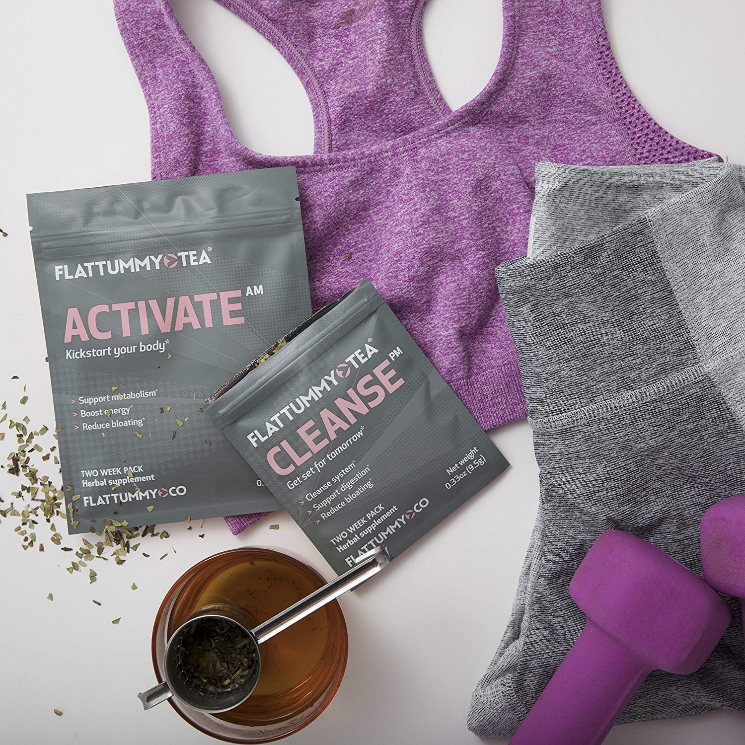 Flat Tummy Tea AllNatural Detox Tea to Help with Bloating, Maintain Immune System and Boost