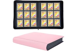 DRZERUI Toploader Binder, Holds 288 Top Loaders for Cards, 9 Pocket Top Loader Binders with Sleeves for 3" x 4" Rigid Card Holders for Trading Cards（Pink）