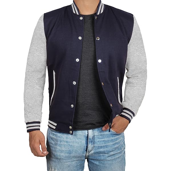 Ezee Smart Deals Men's Imperial Blue Varsity Jacket I High School