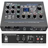 Pyle USB Audio Interface - MIC/LINE - Guitar - AUX Stereo &amp; RCA Inputs - Preset 24 Digital Effects - Phantom Power - Phone/Stereo/Monitor/Headphone Outputs - For Computer Playing &amp; Recording - PMUX9
