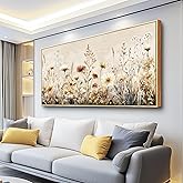 PHAOHUAXM Canvas Wall Art For Living Room Wall Decor For Office Bedroom Mural Abstract Ink-Wash Flower Artworks Restaurant Kitchen Decorations Printed Artworks Modern Home Decor 20"X40" Wood Framed