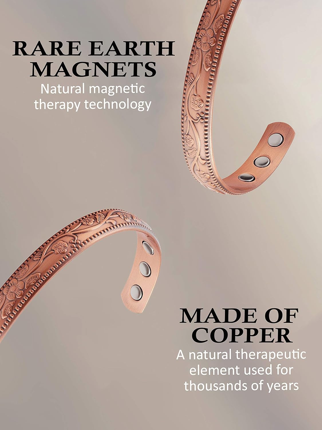 MAGNETJEWELRYSTORE Magnetic Therapy Copper Bracelet High Power Splendor: Health & Personal Care