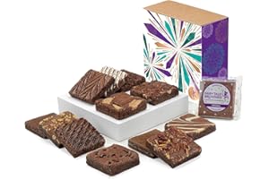 Fairytale Brownies Celebration Dozen Individually Wrapped Gourmet Chocolate Food Gift Basket for New Home Anniversary New Baby and More - 3 Inch Square Full-Size Brownies - 12 Pieces - Item CG112