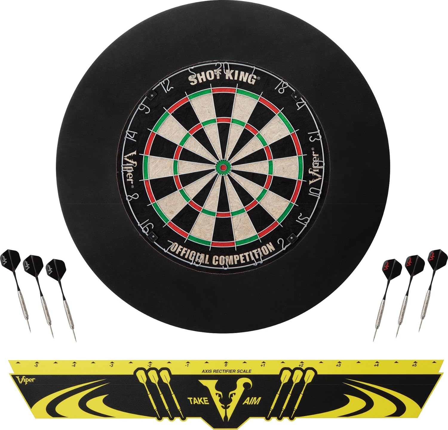 Viper Defender Backboard & Sisal/Bristle Steel Tip Dartboard Bundle: Standard Set (Shot King Dartboard, Defender Backboard, Edge Throw Line) : Sports & Outdoors